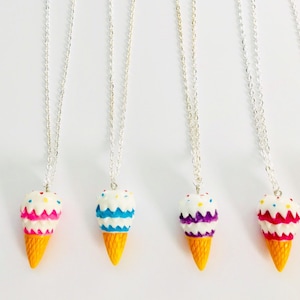 Ice Cream Necklace - Kids Ice Cream Necklace - Ice Cream Pendant - Woman Ice Cream Necklace