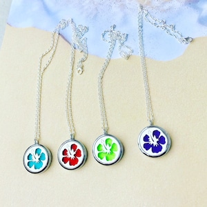 Aromatherapy  Necklace Diffuser - Flower Aromatherapy Necklace - Hawaii Flower Necklace - Gift For Her