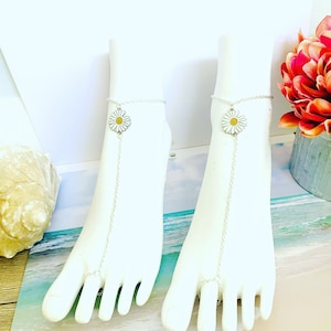 Barefoot Sandal - Flower Barefoot Sandal - Flower Anklet - Wedding Foot Jewelry - Beach Wedding Jewelry - Woman Foot Jewelry