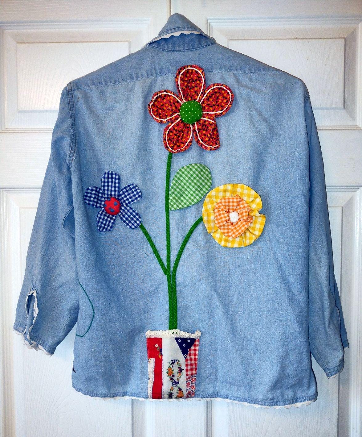 3d Flowers Blouse - Etsy