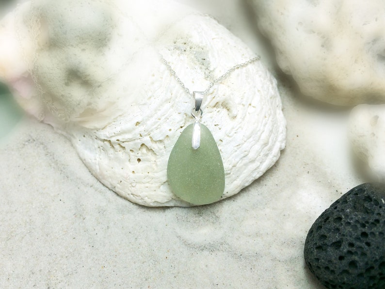 Seafoam green Sea Glass Sea find jewellery Sea Glass Necklace English Sea Glass Beach Glass Necklace Frosty Sea Glass Gift for her