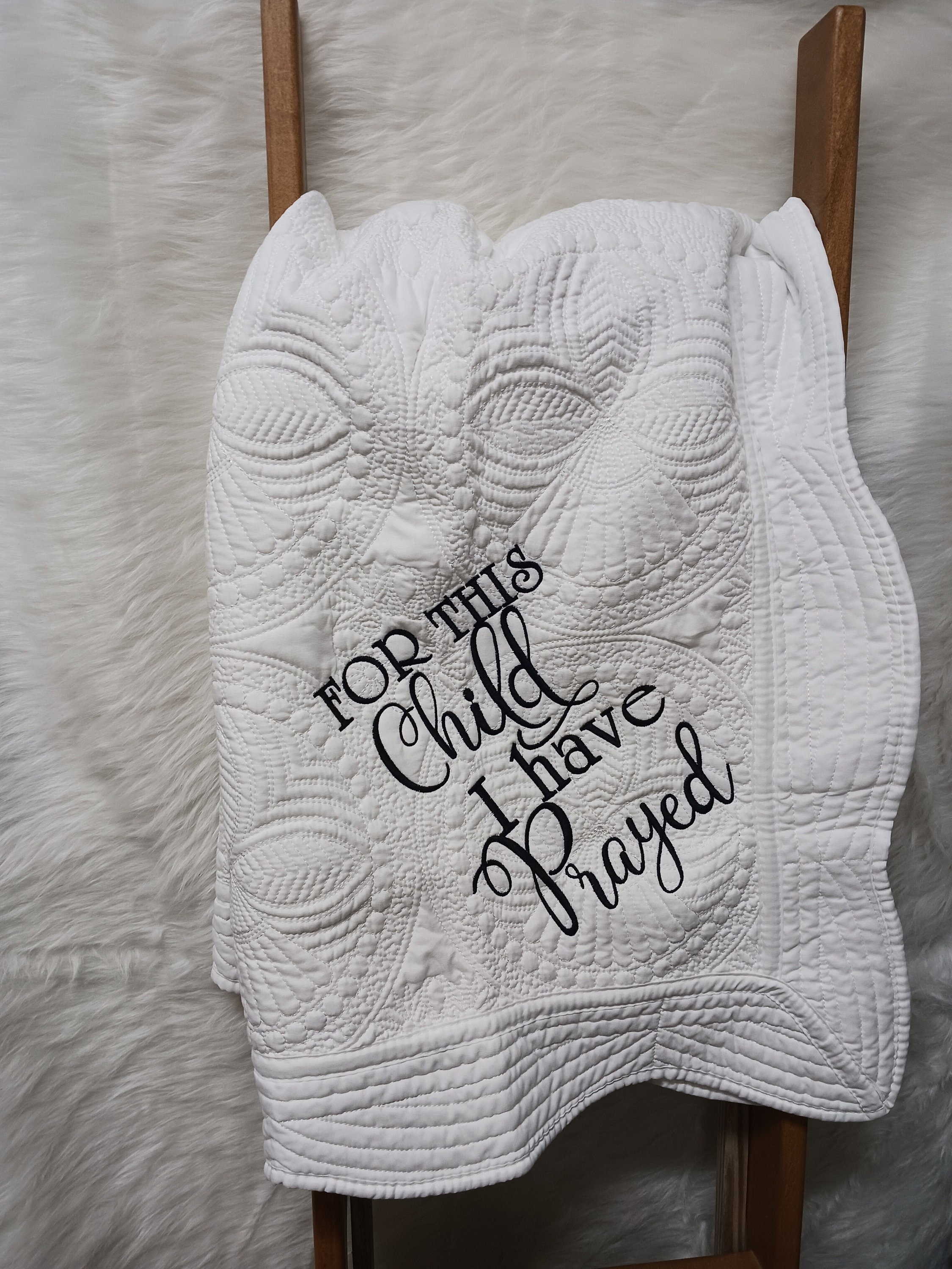 Quilted Baby Blanket for This Child I Have Prayed Baby Quilt Etsy