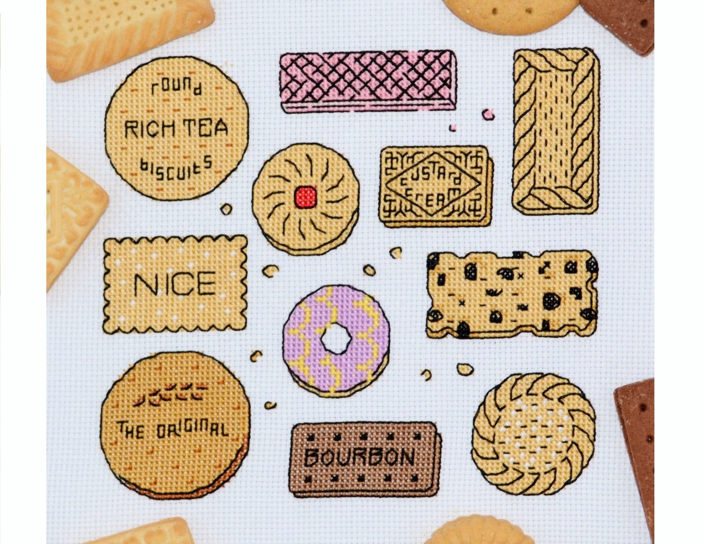KIT Biscuits Sampler Cross Stitch Kit - Fun Design with Backstitch - …