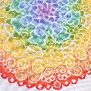 PATTERN Spectrum Mandala Cross Stitch Chart  Colourful Modern image 8