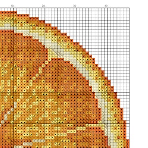 KIT Orange Half Cross Stitch Kit Best Quality Modern Craft for Adults with 6-inch Beechwood Hoop, 16 count Zweigart Aida and DMC Threads image 5