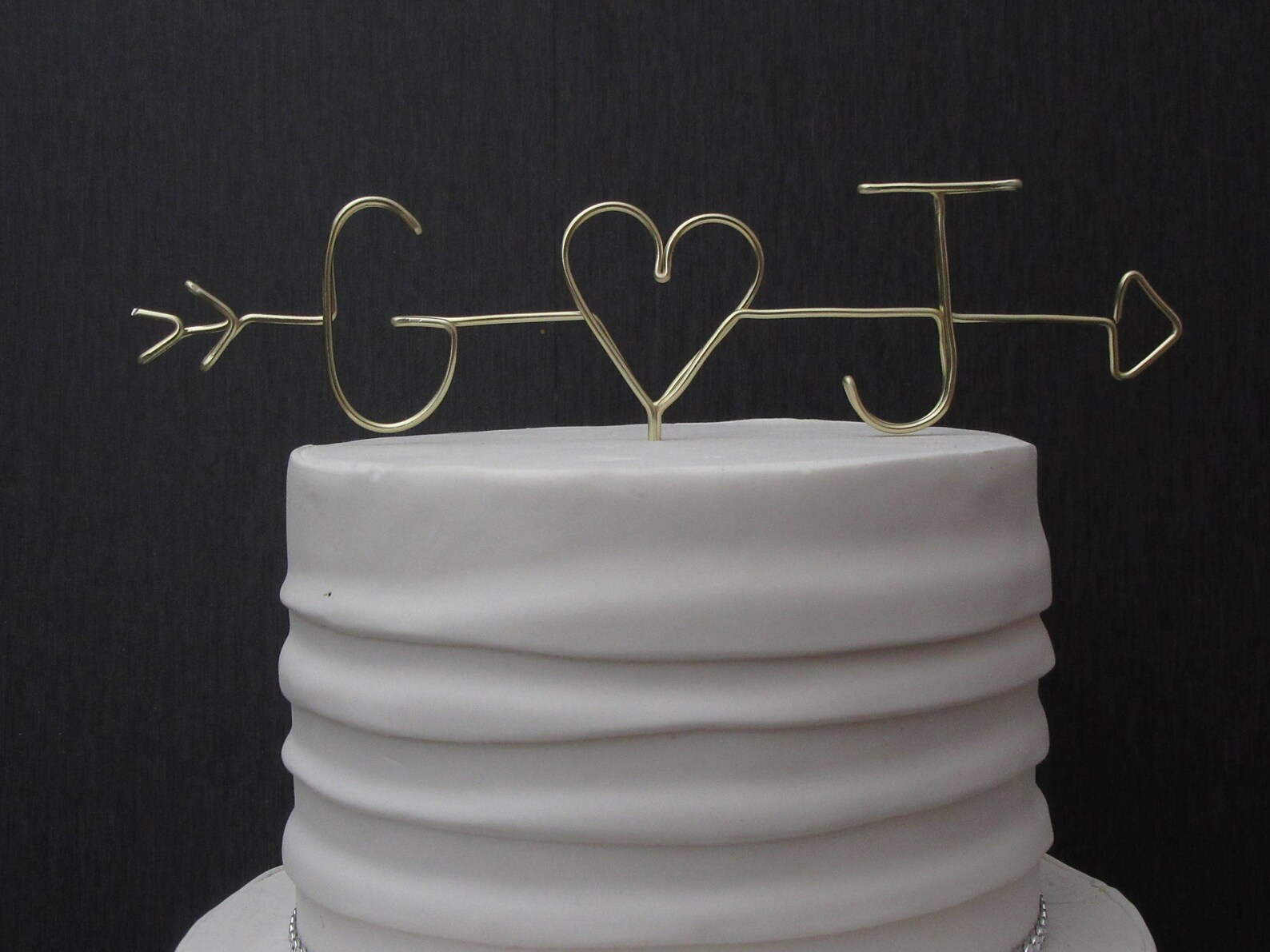 Wire Cake Topper Wedding Cake Topper Arrow and Initials Etsy