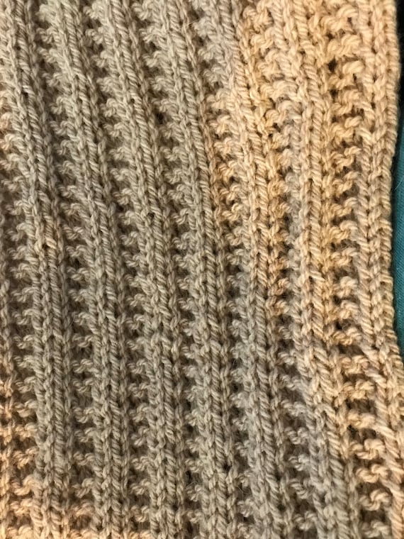 Tan colored ribbed scarf