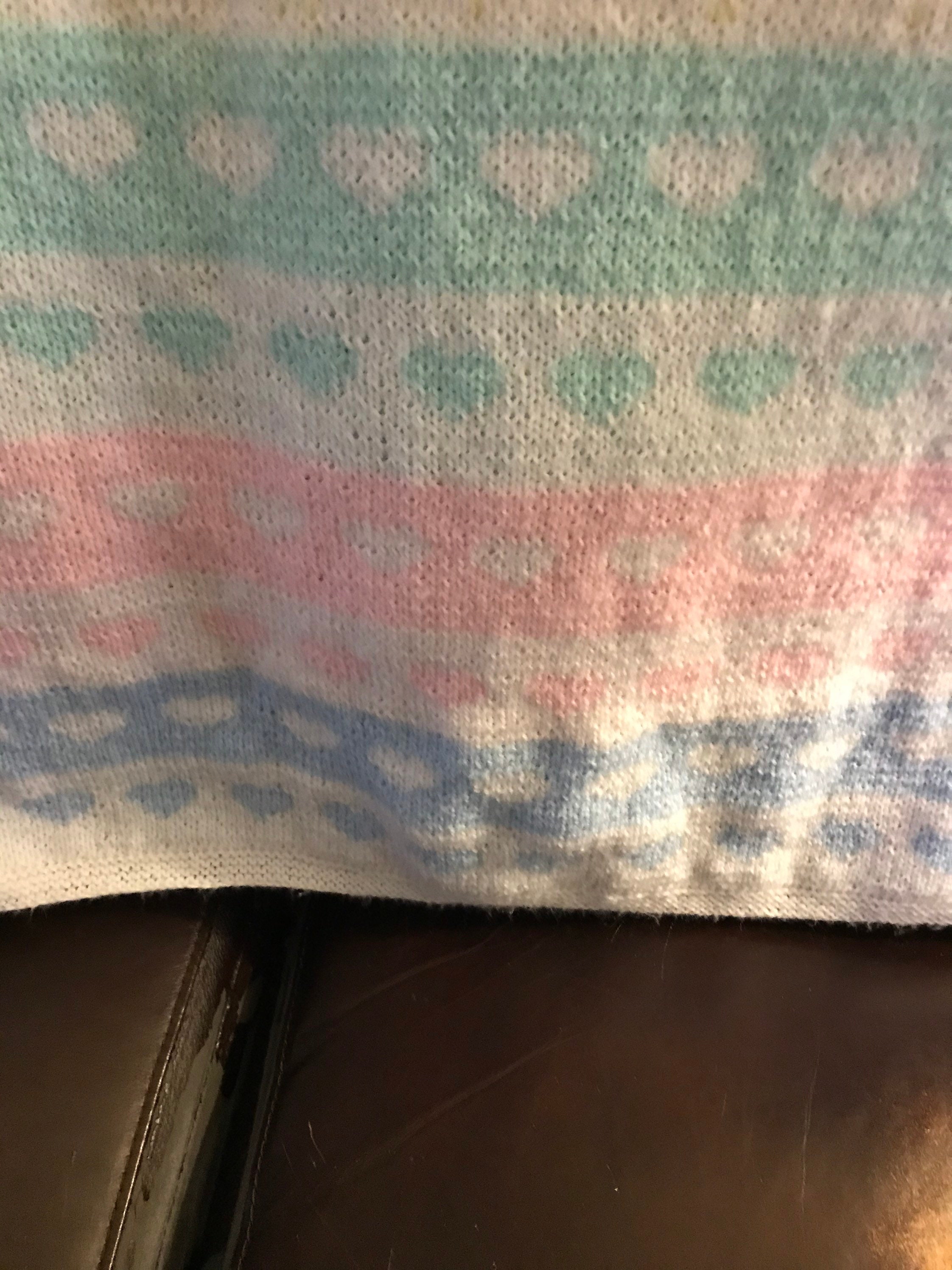 Reversible Baby Blanket in pastel colors.