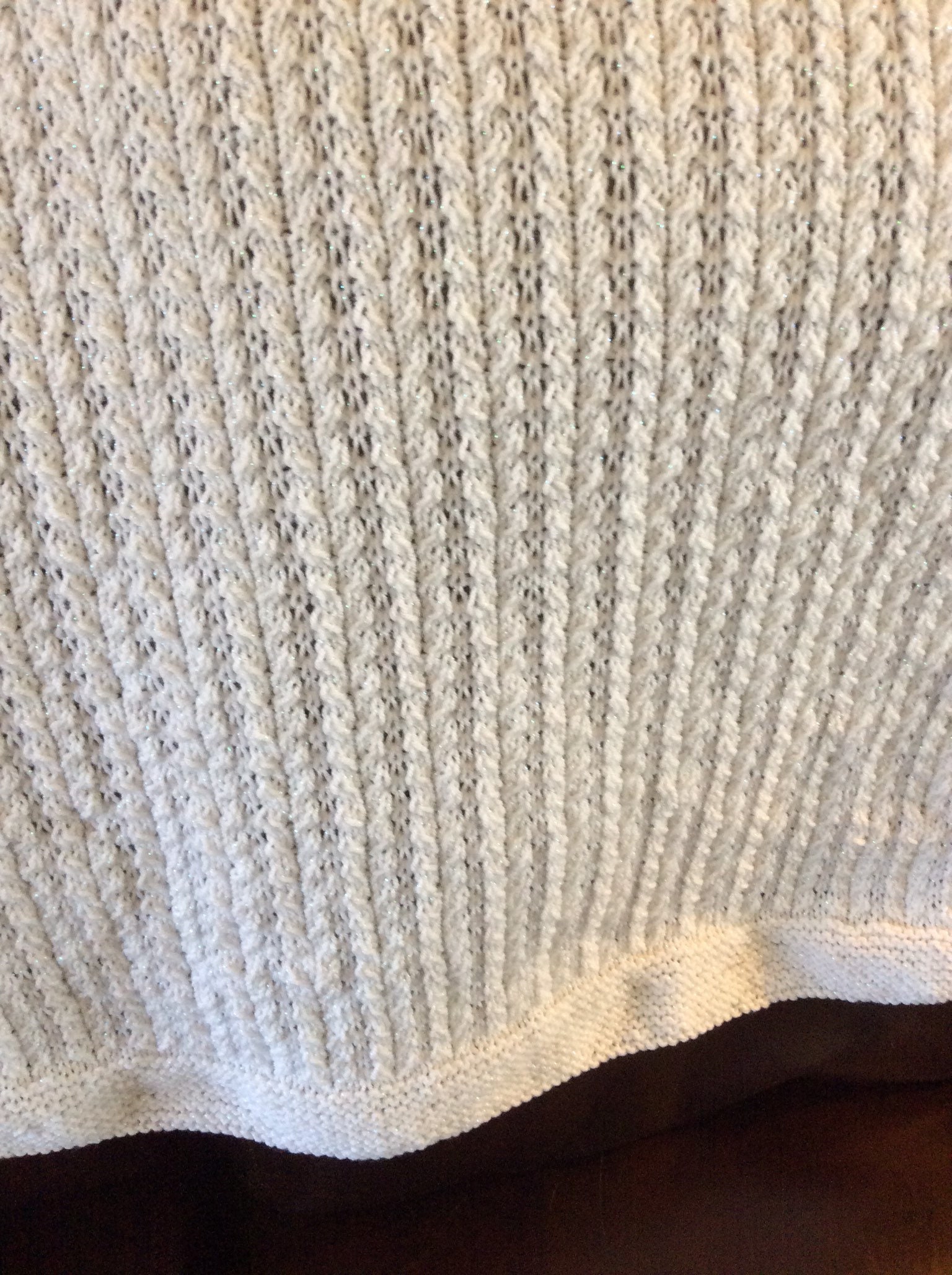 Lace on Lace white baby blanket