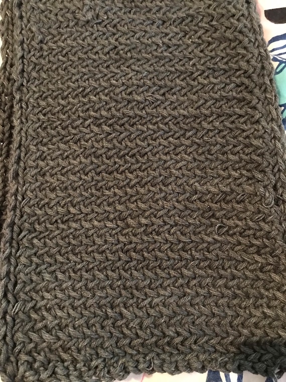 Grey herringbone scarf