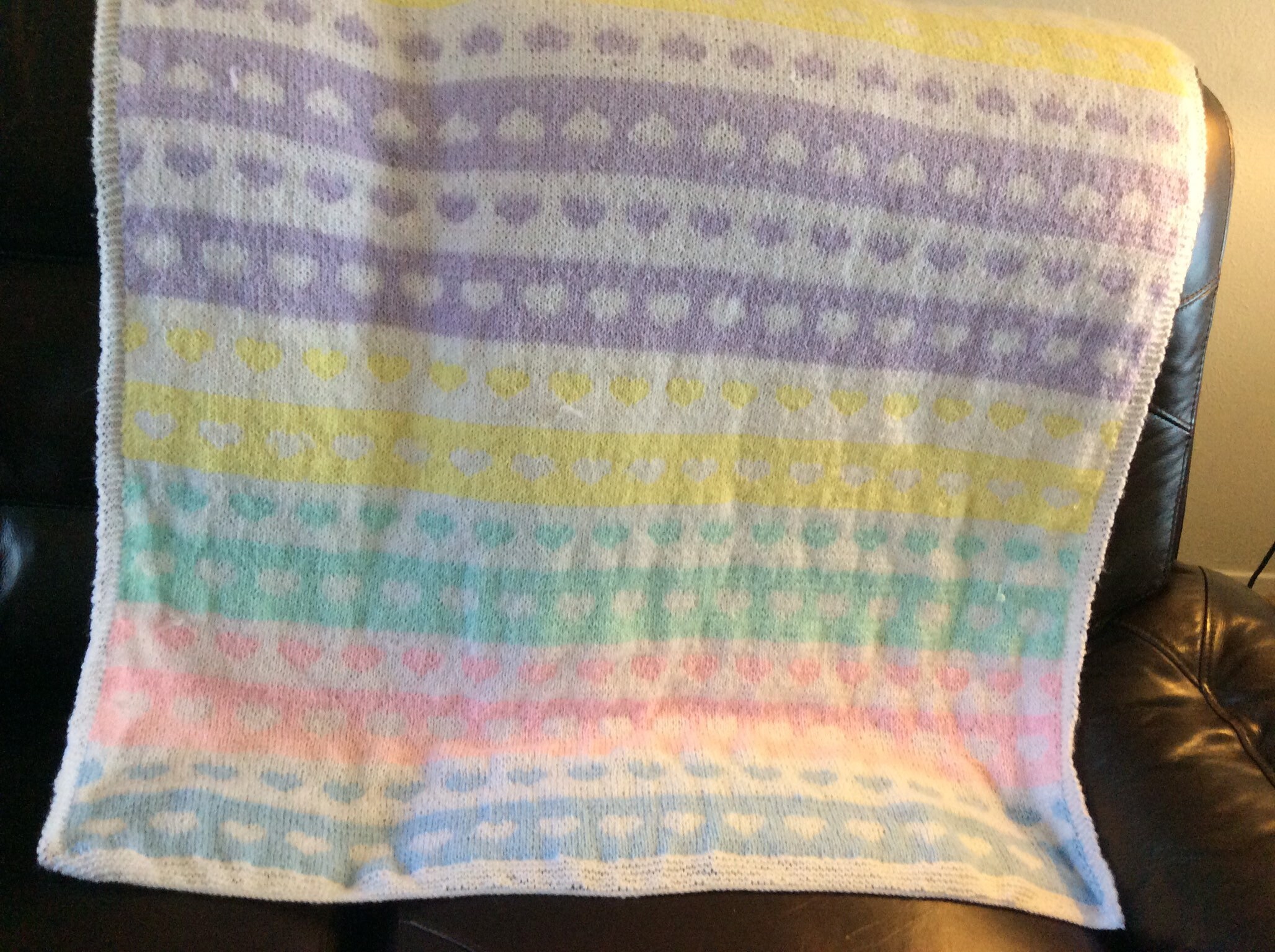 Reversible Hearts Baby Blanket