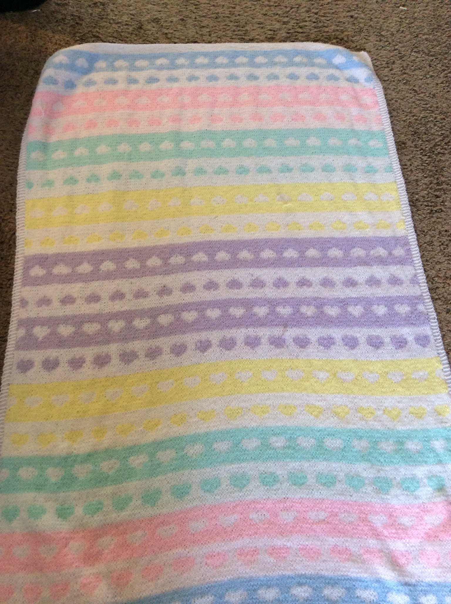 Reversible Hearts Baby Blanket