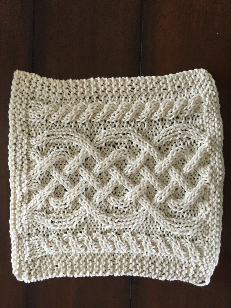 Celtic Cables Knit Dishcloth Etsy