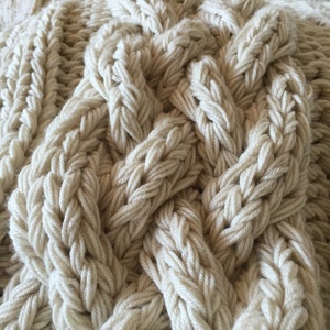 Giant Super Chunky Cable Knit King Size Blanket - Etsy