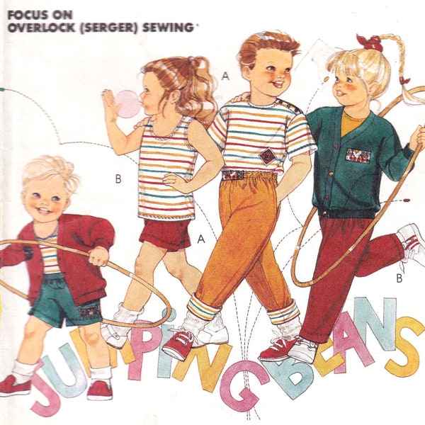 Toddlers Size 3 and 4, Cardigan, Pullover Tank  Top,Pullover T Shirt,  Pull On Pants and Pull On Shorts, McCalls 4710, Sewing Pattern