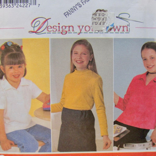 Girls Pullover Knit Tops,  Short Sleeve Top, Long Sleeve Tops, Sleeveless Tops, V Neck or Scoop Neck, Simplicity 9362, Girls Size 7 to 14