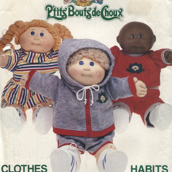 Cabbage Patch Kids Doll Clothes, Sweat Suits, Pullover Dress, Pullover Shirt, Hoody &  Sweat Pants, Transfers  for Clothes, Butterick 6511