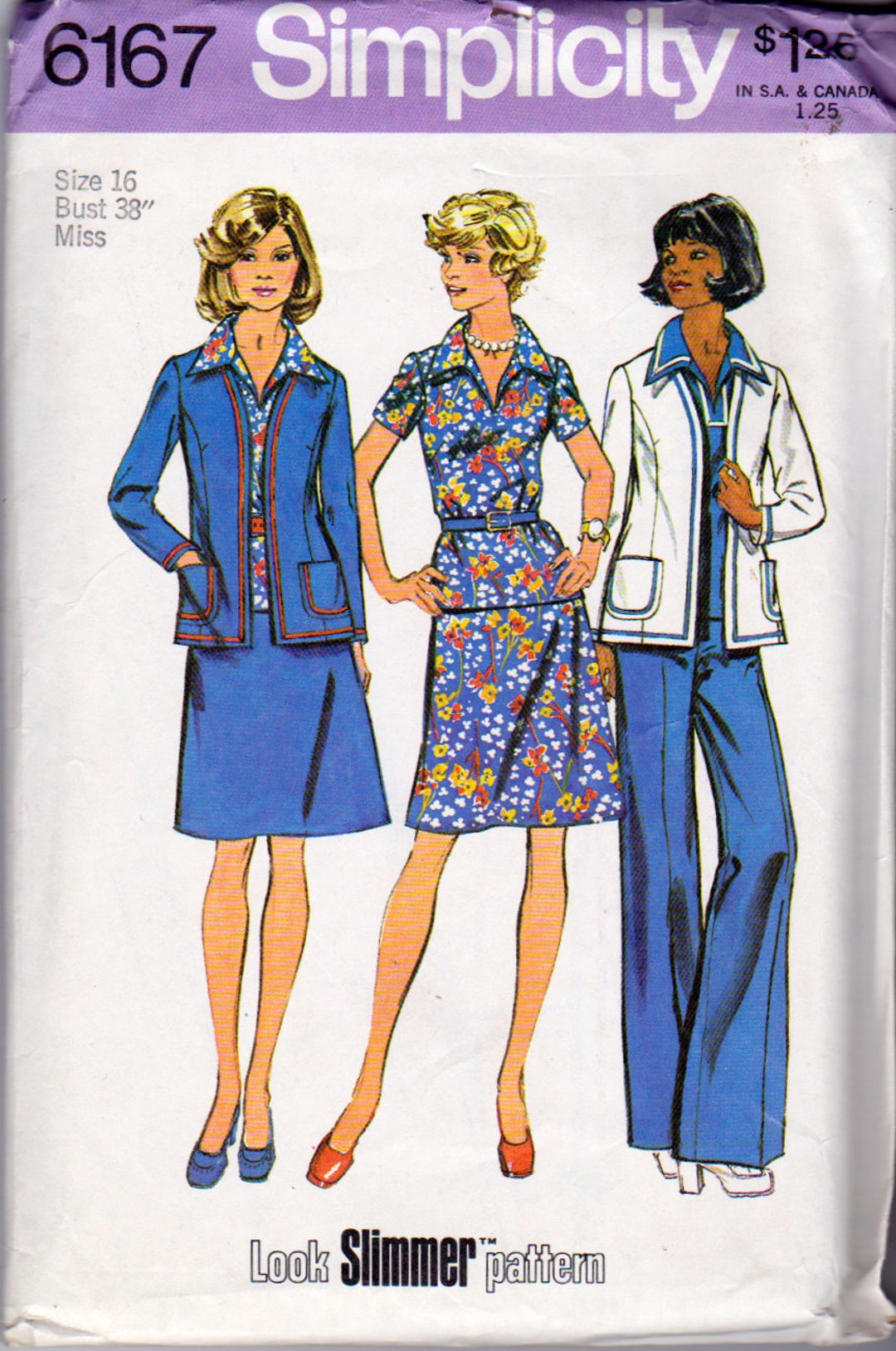 1973 Jacket Princess Seams Long Set in Sleeves Patch Pocket High