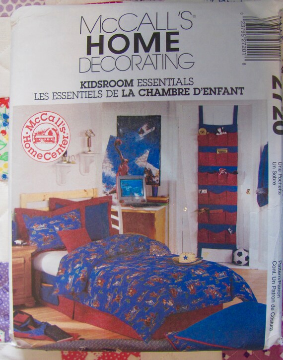 Kids Room Essentials Sewing Pattern Duvet Cover Dust Ruffle Pillow Shams Bedside Caddy Door Organizer Mcalls 2720 Floor Pillows