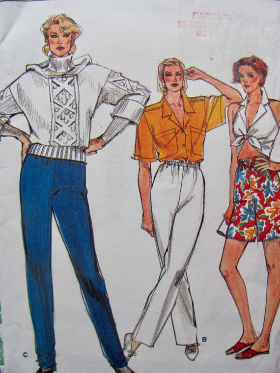 813 Butterick SEWING Pattern I/'LL TEACH MYSELF Pants Shorts Tapered Elastic OOP