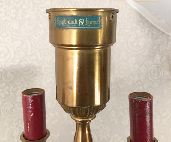 Pair Of 30 S Vintage Solid Brass Rembrandt Mogul Floor Lamps