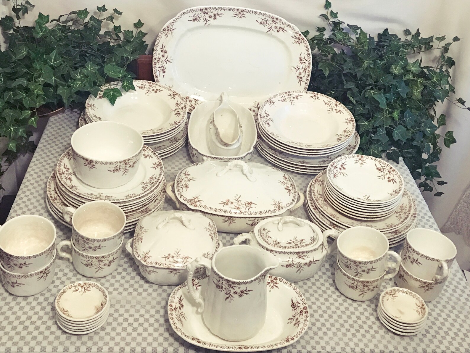20's Antique Fine China Dinnerware Set for 8 by Etsy