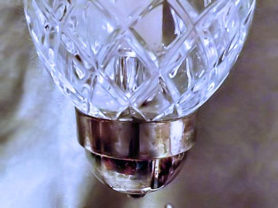 Godinger Italian Crystal Candle Vase Ornate Silverplate Base Etsy