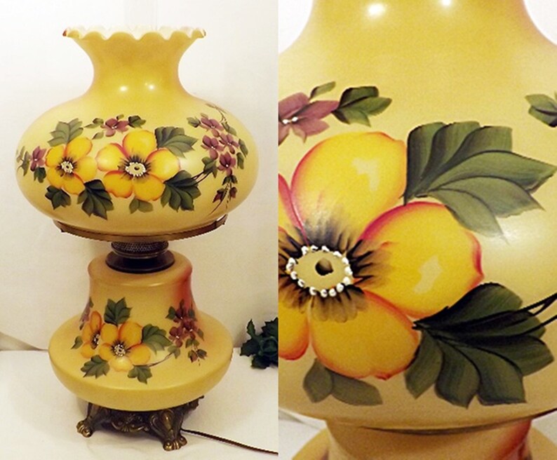 60 S Vintage Brass Double Globe Hurricane Table Lamp