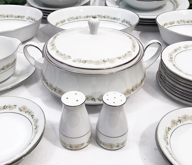 70's Noritake Trilby Fine China Dinnerware Set w Hostess Etsy