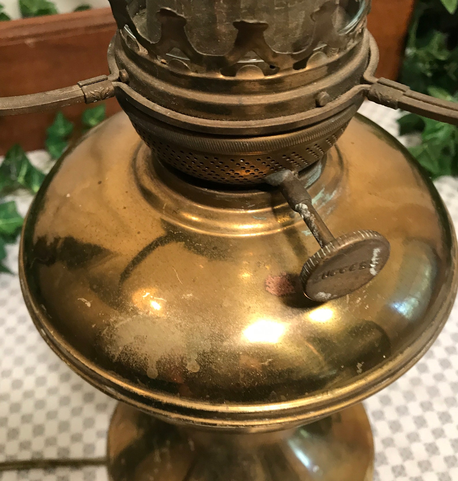 Antique Pittsburg Success Brass Oil Lamp with Green Globe Etsy