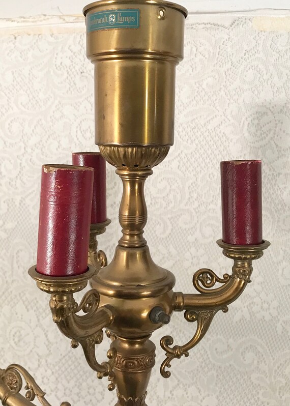 Pair Of 30 S Vintage Solid Brass Rembrandt Mogul Floor Lamps