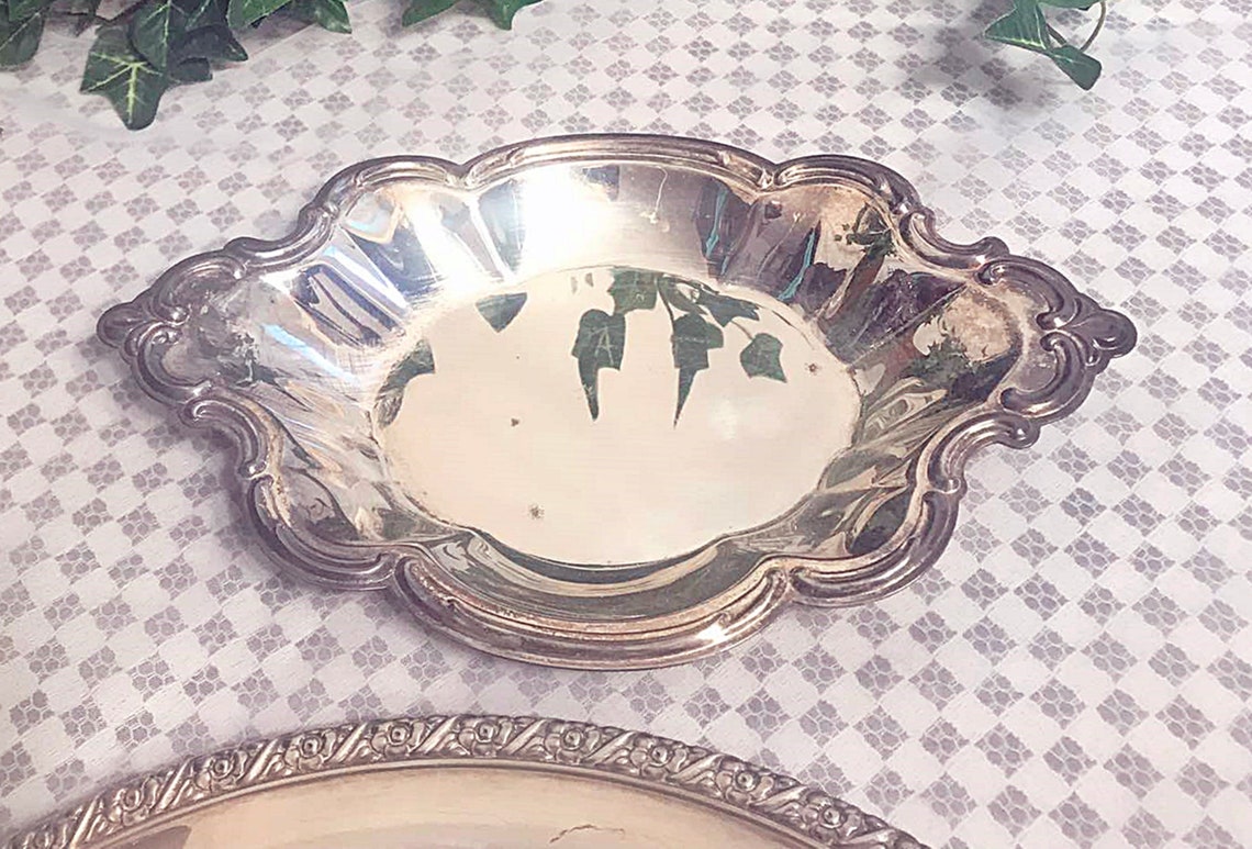 Vintage Silver Plate Snack Serving Set of 4 Etsy