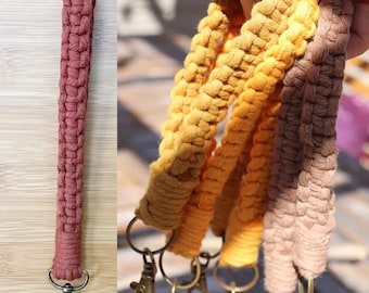 Macramé Keychain |  Macramé Wristlet | Gift for women | Stocking Stuffer | Custom Keychain