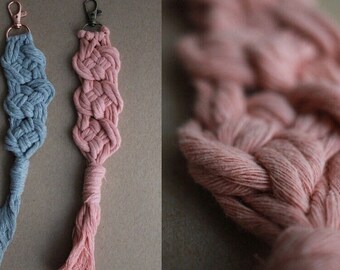 Josephine Knot Macramé Keychain | Knotted Keychain | Cotton Keychain | Stocking Stuffer | Gift for women