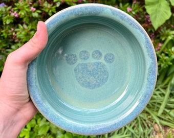 Dog Bowl Ceramic, Dog Dish, Pet Food Water Bowl, Ceramic Pet Bowl, Supplies for Pets Handmade Pottery, Gifts For Pets, Turquoise