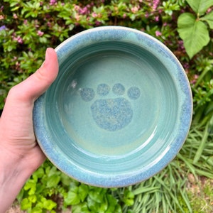 Dog Bowl Ceramic, Dog Dish, Pet Food Water Bowl, Ceramic Pet Bowl, Supplies for Pets Handmade Pottery, Gifts For Pets, Turquoise