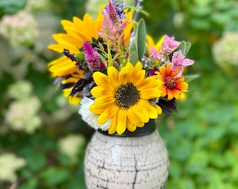 Ceramic Raku Vase: Unique Home Decor, Neutral Clay Modern Decoration