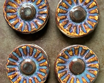 Kitchen Magnets ~ Blue Flower Magnets ~ Kitchen Decor ~ Ceramic Magnets ~ Home Decor ~ Unique Gift ~ Pretty Magnets