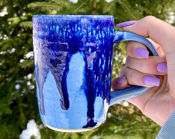 Handmade Mug 12 oz., Blue Ceramic Mug, Tea Cup, Coffee Cup, Pottery Mug, Unique Mug, Coffee Mug, Best Ceramic Coffee Mug, Stoneware Mug