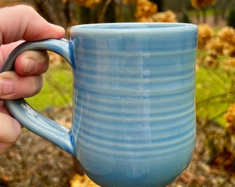 Coffee Mug 12 oz.  Ceramic Mug, Tea Coffee Cup, Handmade Pottery Mugs, Unique Coffee Gifts for Mom Friends Teachers, Best Blue Mug