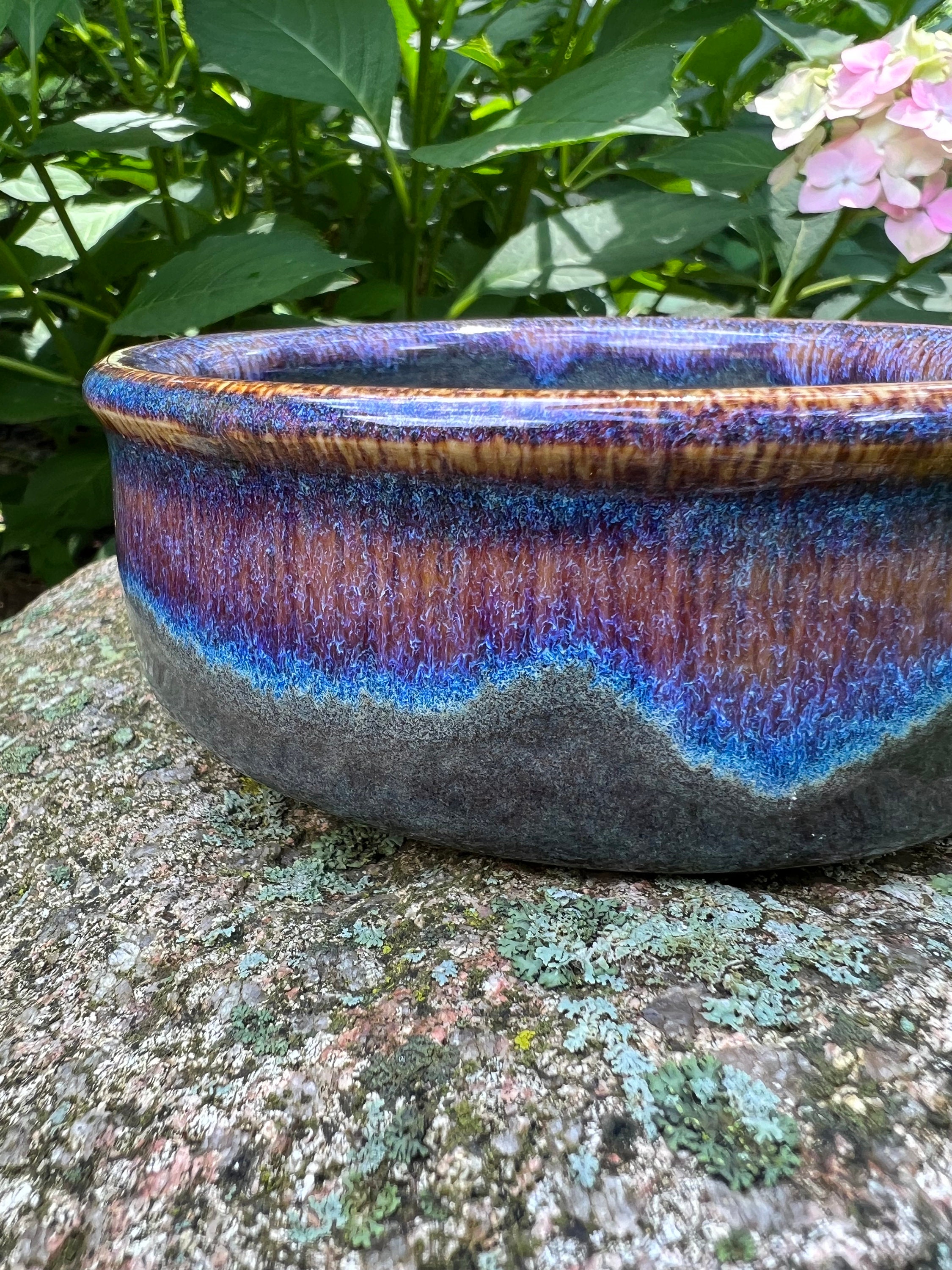 Stoneware Pet Bowl: Handmade Ceramic Dog/cat Dish With Paw Print - Etsy