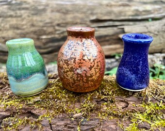 Small Bud Vases Ceramic Vase, Copper Purple Green Bud Vases, Pottery Vase, Modern Home Decor, Gifts for Women, Anniversary, Art Home Decor