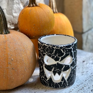 Halloween Candle Holder, Halloween Decor, 3 Faces Happy, Scary, Spooky Pumpkin, Halloween Candle Luminary, Fall Autumn Home Decor