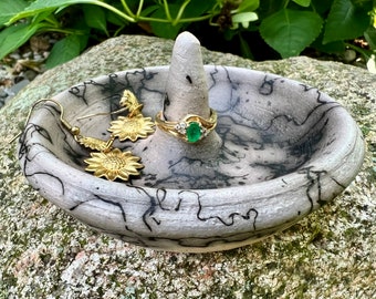 Ceramic Ring Dish, Horsehair Raku Pottery, Ceramic Ring Holder, Jewelry Dish, Men's Ring Dish, Jewelry Holder, Raku Pottery, Horse Hair