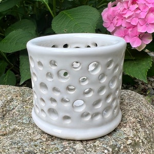 Ceramic Candle Holder Votive, White Hime Decor Stoneware Pottery Candle,  Decoration Modern Luminary, Handmade Tealight Holder