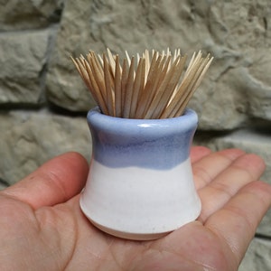 Toothpick Holder, 3 Color Choices, Handmade Small Ceramic Vase, Miniature Pottery, White Kitchen Decor, Tiny Pottery, Home Decor, Tiny Vase