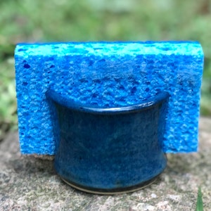 Ceramic Sponge Holder, Sink Caddy, Blue Kitchen Decor, Modern Kitchen Decor, Sponge Keeper, Kitchen Sponge Storage, Unique Kitchen Gifts