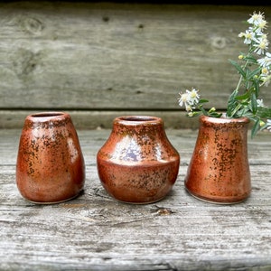 Bud Vases Ceramic Vase, Copper Decor for Homes, Pottery Vase, Modern Home Decorative Gift, Gifts for Women, Anniversary, Unique Valentines
