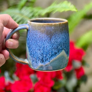 Keramik Kaffeetasse 10 Unzen, Blaue Teetasse, Best Pottery Tassen, Einzigartige Tasse Geschenk, Steinzeug, Handgemachte Kaffee Geschenke