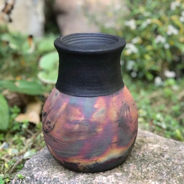 Copper Matte Raku, Ceramic Pottery Vase, Home Decor, Raku Pottery, Unique Pottery, Raku Vase, Ceramic Vase, Decorative Vase